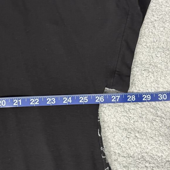 AVA VIV Top Black Tunic T-Shirt Short Sleeve Blouse Floral Print Back Detail - Picture 5 of 13